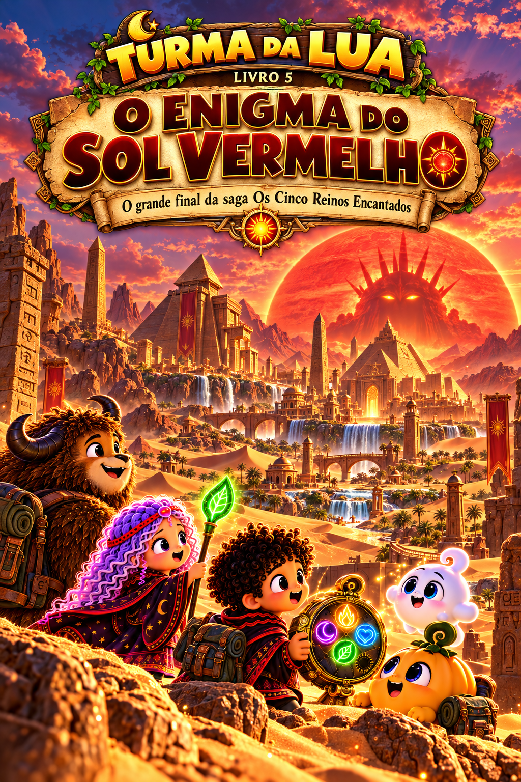 Capa do livro 5: O Enigma do Sol Vermelho